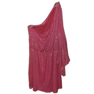 Pink One-Shoulder Sequin Dress